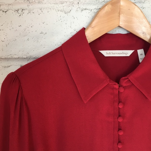 SOFT SURROUNDINGS Button Down Poet Blouse - Picture 3 of 6